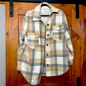 Plaid shacket size large.